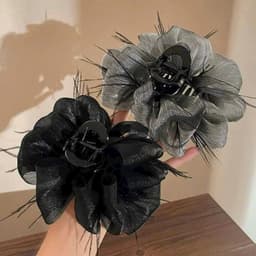 Kẹp Tóc Nữ Nơ Màu Đen Satin Cá Mập Kẹp Phụ Kiện Tóc Thời Trang Phong Cách Hàn Quốc 7