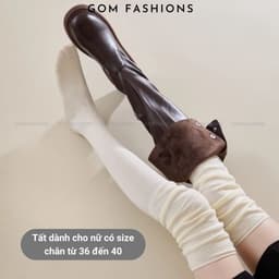 Tất đùi nữ lolita mùa đông mang boot GOMTAT, vớ đùi cổ cao thời trang, mang giày bốt, mềm mịn giữ ấm - KEM-002 6