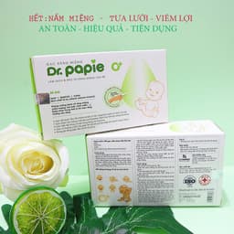 Gạc Rơ Lưỡi Dr,Papie 0+ Vệ Sinh Răng Miệng Dành Cho Bé - Hộp 30 gói 3