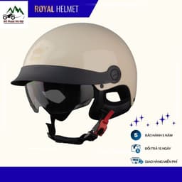 [HN]  Mũ bảo hiểm 1/2 Royal M163 lưỡi trai kèm kính âm màu đen che nắng dành cho nam nữ đi xe máy 2