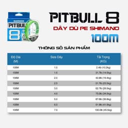 Dây Dù Câu Cá PE Pitbull X4-X8-X12 Nhật Bản – Chịu Tải Cao, Công Nghệ Izanas, Dù Nổi Màu Xanh Chuối 8