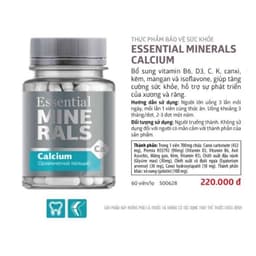 Canxi siberian Essential Minerals Calcium, hỗ trợ  phát triển của xương và răng hộp 60 viên 3