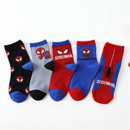 Set 10 đôi tất cotton cổ cao siêu nhân nhện bé trai , gái sợi bông mềm mại thoáng khi khử mùi dành cho bé từ 1-12 tuổi 9