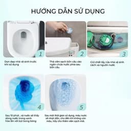Gochy Viên Sạch Bồn Cầu Clean All 50g - Tẩy Mảng Bám Khử Mùi & Diệt Khuẩn - Tặng Chổi Cọ Đa Năng - 368 Lần Xả,Hương Đào 6