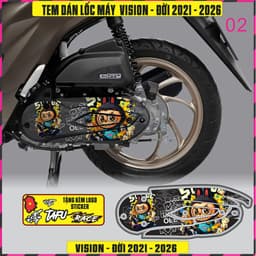 Tam Dán Lốc Máy Xe Vision Đời 2021 Đến 2026 Mẫu Mới Cực Đẹp Decal 3 Lớp Chất lượng 1