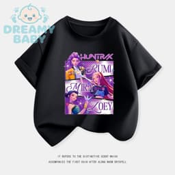 KpopQuần áo nữ săn quỷ Rumi Mira Zoe tay áo ngắn cô gái mùa hè dễ thương giản dị linh hoạt áo phông cotton nguyên chất 2