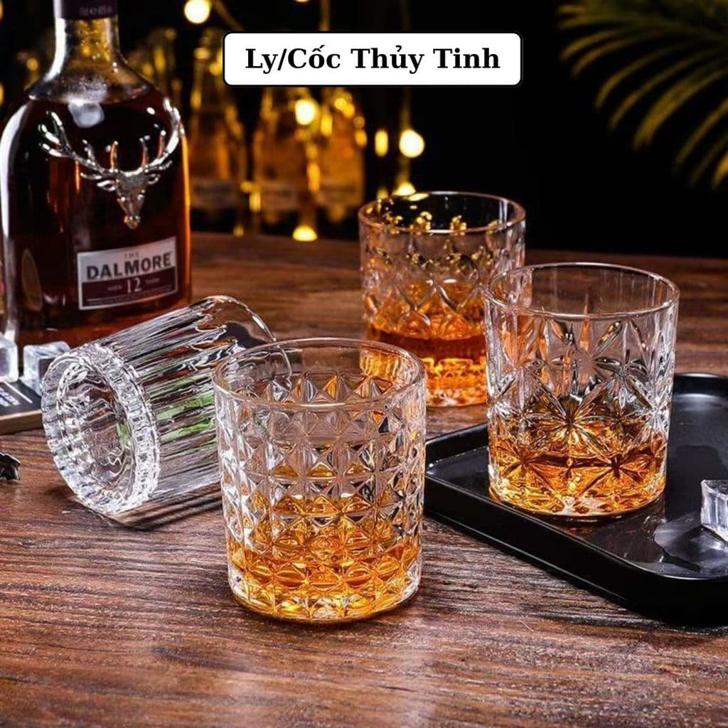 Bộ 6 Ly thủy tinh uống nước cỡ lớn 250ml và 360ml và 450ml ly uống trà, ly uống sinh tố, cốc thủy tinh lớn