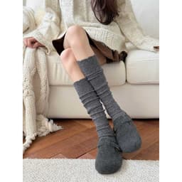 Tất bê len retro dày ấm áp thời trang thu đông, phù hợp với boots cao cổ. 8