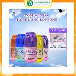 Loveone Combo 5 Lọ Tỏa Hương Loveone Tặng 12 Viên Sạch Bồn Cầu Hương Đào Thơm Lâu 58 Ngày 1