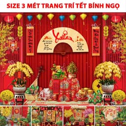 Phông Nền Trang Trí Tết Bính Ngọ 2026, Tranh In Bạt Tết 2026 Mừng Xuân Bính Ngọ Decor Trang Trí Tết In Theo Yêu Cầu 1