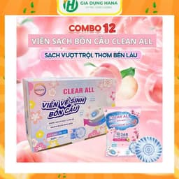 Combo 12 Viên sạch bồn cầu CleanAll chai thả bồn cầu sạch khuẩn tẩy sạch mảng bám khử mùi diệt vi khuẩn toilet 1