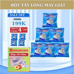 Combo Mua 6 Tặng 4 Gói Bột Vệ Sinh Lồng Máy Giặt Gochy - Tẩy lồng giặt, Làm sạch máy giặt, tặng kèm 10 viên sạch bồn cầu 1