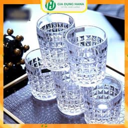 Bộ 6 Cốc Thuỷ Tinh Kim Cương Siêu Sang ,Hàng Nhập Khẩu Cao Cấp , Chất Liệu Thủy Tinh Chịu Nhiệt 1