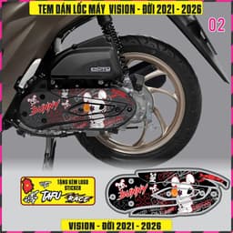 Tam Dán Lốc Máy Xe Vision Đời 2021 Đến 2026 Mẫu Mới Cực Đẹp Decal 3 Lớp Chất lượng 4