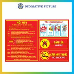 DECAL Bộ Nội Quy, Tiêu Lệnh Phòng Cháy Chữa Cháy, Cấm Lửa, Cấm Hút Thuốc 3