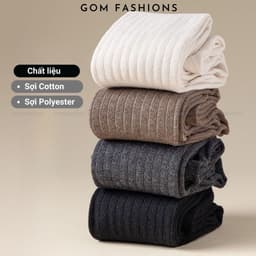 Tất đùi nữ lolita mùa đông mang boot GOMTAT, vớ đùi cổ cao thời trang, mang giày bốt, mềm mịn giữ ấm - KEM-002 7