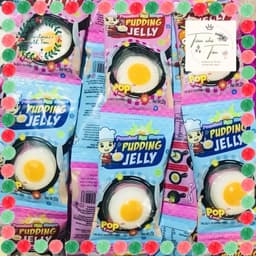 Bịch 40 gói Thạch trứng ốp la kèm kẹo nổ mỗi gói 26 gr siêu ngon cho bé 1