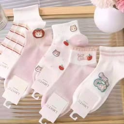 Sét 10 đôi tất cổ ngắn cho nữ nhiều mẫu mới 2025 siêu đẹp thời trang chất liệu giày giặn 5