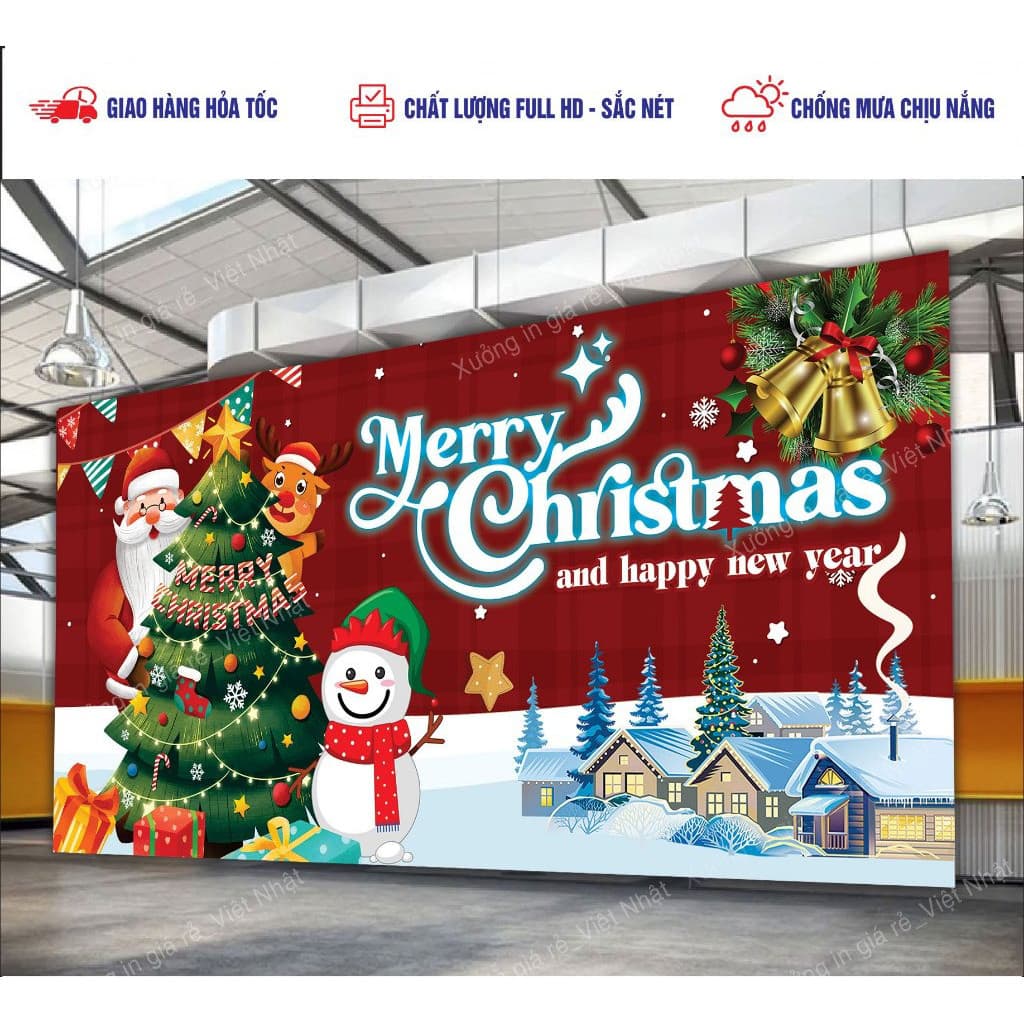 Phông Nền NOEL Decor Noel Giáng Sinh In Bạt InTheo Yêu Cầu_ Mẫu sẵn_Mẫu Thiết Kế_In Lấy Ngay