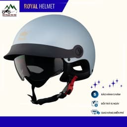 [HN]  Mũ bảo hiểm 1/2 Royal M163 lưỡi trai kèm kính âm màu đen che nắng dành cho nam nữ đi xe máy 4