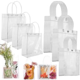 Túi quà tặng bằng nhựa trong suốt nhiều kích thước có tay cầm / Túi đóng gói Tote quà tặng PVC mềm 5