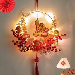 FREE SHIP [ XẢ KHO ] Set Trang Trí chữ Tết Vòng Treo cửa Thần Tài hút may mắn tài Lộc Set decor nhà cửa 5