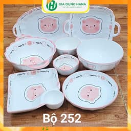 BÁN LẺ BÁT ĐĨA HEO HỒNG , SET BÁT CHÉN ĐĨA HEO XINH XẮN 1