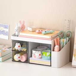 Kệ đựng đồ dùng học tập học sinh kèm họa tiết dễ thương, nhiều ngăn để bàn ngăn nắp gọn gàng 3