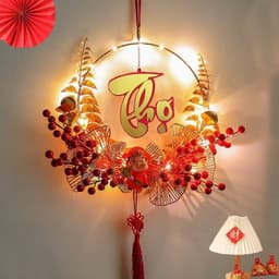 FREE SHIP [ XẢ KHO ] Set Trang Trí chữ Tết Vòng Treo cửa Thần Tài hút may mắn tài Lộc Set decor nhà cửa 2