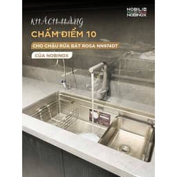 CHẬU RỬA BÁT 1 HỐ NOBINOX ROSA NN974DT 1