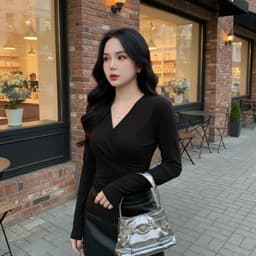 [Có Bigsize 45-85kg] Áo Thun Nữ LIMO MS518 Tay Dài Cổ V Đắp Chéo Form Ôm Body Tôn Dáng Co Giãn 8
