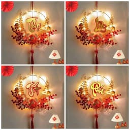 FREE SHIP [ XẢ KHO ] Set Trang Trí chữ Tết Vòng Treo cửa Thần Tài hút may mắn tài Lộc Set decor nhà cửa 3