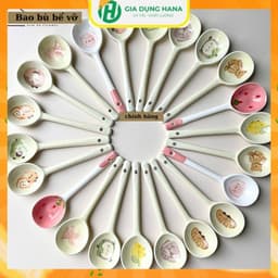 Bán Lẻ Thìa/muỗng Gốm Sứ CERAMIC - nhiều họa tiết giao ngẫu nhiên- Nhỏ xinh mà đầy tinh tế 1