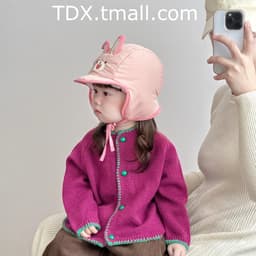 [1-4 Tuổi] Mũ Bảo Vệ Tai Cho Bé Thu Đông Hoạt Hình Thỏ Trẻ Em Ấm Áp Lei Feng Mũ Lông Cừu Tai Bé Mùa Đông Mũ SM511 3