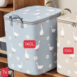 Túi Đựng Chăn Bông Quần Áo , Túi Đựng Đồ Dung Tích Lớn Họa Tiết Vịt Đáng Yêu 2