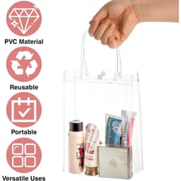 Túi quà tặng bằng nhựa trong suốt nhiều kích thước có tay cầm / Túi đóng gói Tote quà tặng PVC mềm 8