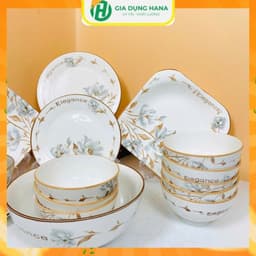 Bán Lẻ Món Sản Phẩm Bát đĩa họa tiết Hoa Mộc Hương ,Chất Liệu Gốm Sứ Bát Tràng , Tô Chén Đĩa Sứ Ăn Cơm Gia Đình 1