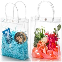 Túi quà tặng bằng nhựa trong suốt nhiều kích thước có tay cầm / Túi đóng gói Tote quà tặng PVC mềm 2