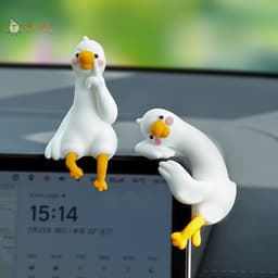[LTIOMJ] Trang trí động vật hoạt hình bằng nhựa cho bàn làm việc Bảng điều khiển ô tô Màn hình TV Ý tưởng quà tặng vịt 3D dễ thương Hình vịt nhựa Trang trí vui nhộn 4