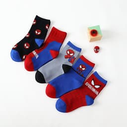 Set 10 đôi tất cotton cổ cao siêu nhân nhện bé trai , gái sợi bông mềm mại thoáng khi khử mùi dành cho bé từ 1-12 tuổi 7