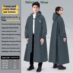 Áo mưa vải Oxford đi xe máy xe điện dạng khóa kéo, cúc bấm dày dặn chống thấm tốt - hieuanh1688 1