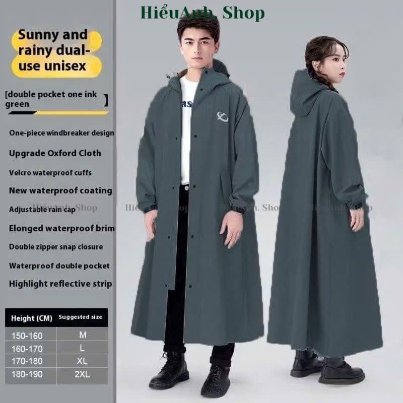Áo mưa vải Oxford đi xe máy xe điện dạng khóa kéo, cúc bấm dày dặn chống thấm tốt - hieuanh1688