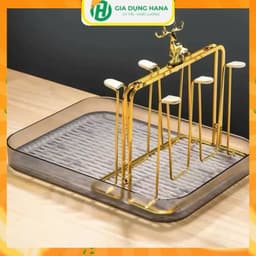 Khay úp cốc ,khay nhựa để bộ bình cốc có ngăn ráo nước kèm giá úp cốc đầu hươu 1
