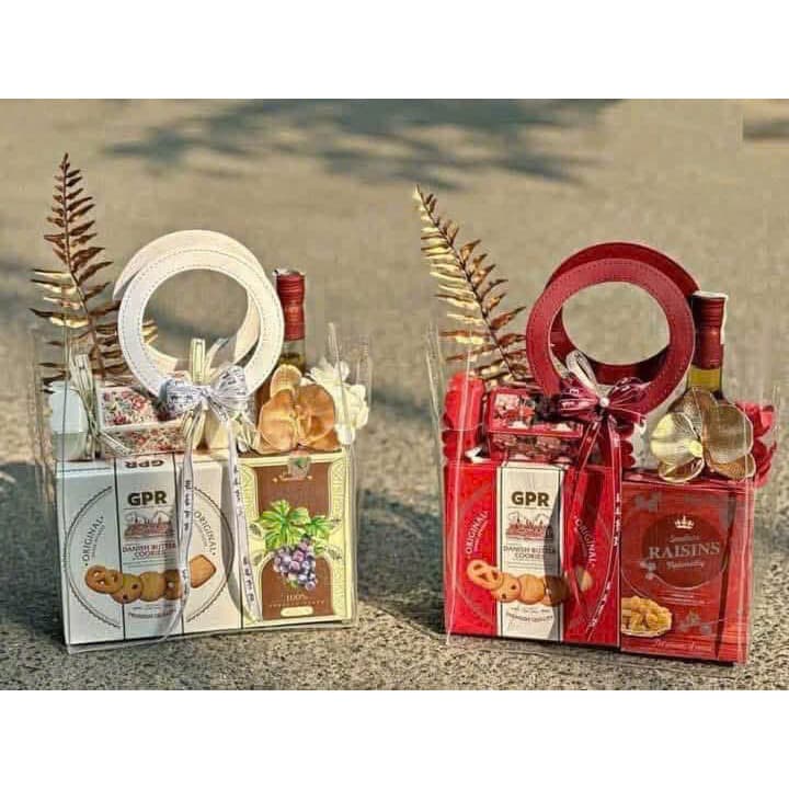 COMBO SỈ TẶNG NƠ 5-10-20 Túi Quà Trong Suốt Tay Cầm Da Tròn Cao Cấp 🎁 Sang Trọng – Bền Đẹp – Nhiều Màu Lựa Chọn