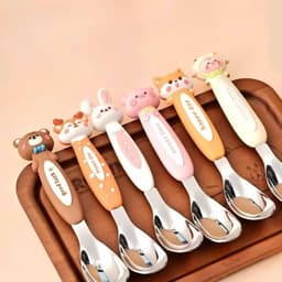 Thìa Ăn Trẻ Em , Muống Ăn Hoạt Hình inox 316 An Toàn Cho Bé , Thìa Ăn Trái Cây 7