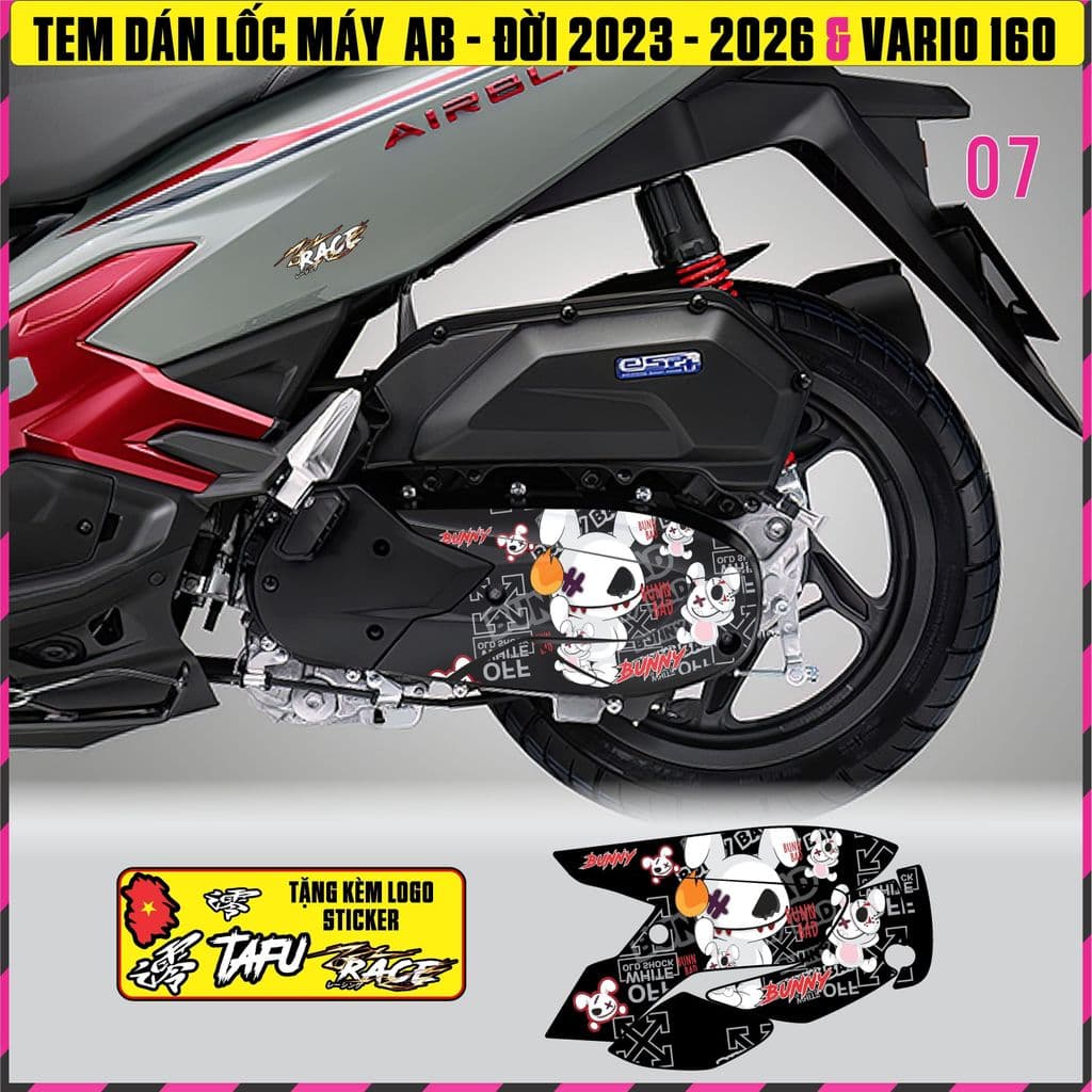Tem Dán Lốc Máy Xe AB AIRBLADE Đời 2023 Đến 2028. Mẫu Cực Mới Rất Đẹp
