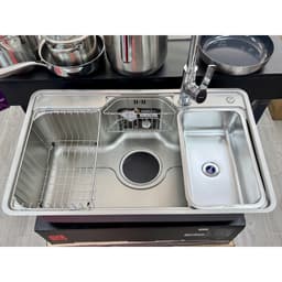 CHẬU RỬA BÁT NOBINOX LIKEN NL725D, Bảo hành 10 năm, NOBINOX LIKEN NL725D 80x50x22cm 3