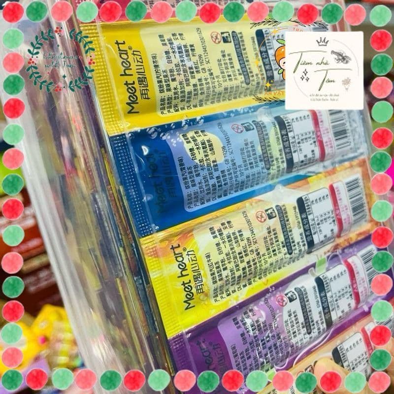 Hộp 20 dây x6 gói nước thạch tăng lực giải khát 6 vị, nước thạch tăng lực các vị siêu ngon