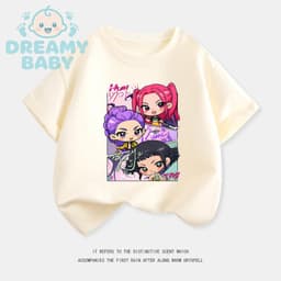 KpopQuần áo nữ săn quỷ Rumi Mira Zoe tay áo ngắn cô gái mùa hè dễ thương giản dị linh hoạt áo phông cotton nguyên chất 8