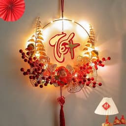 FREE SHIP [ XẢ KHO ] Set Trang Trí chữ Tết Vòng Treo cửa Thần Tài hút may mắn tài Lộc Set decor nhà cửa 4